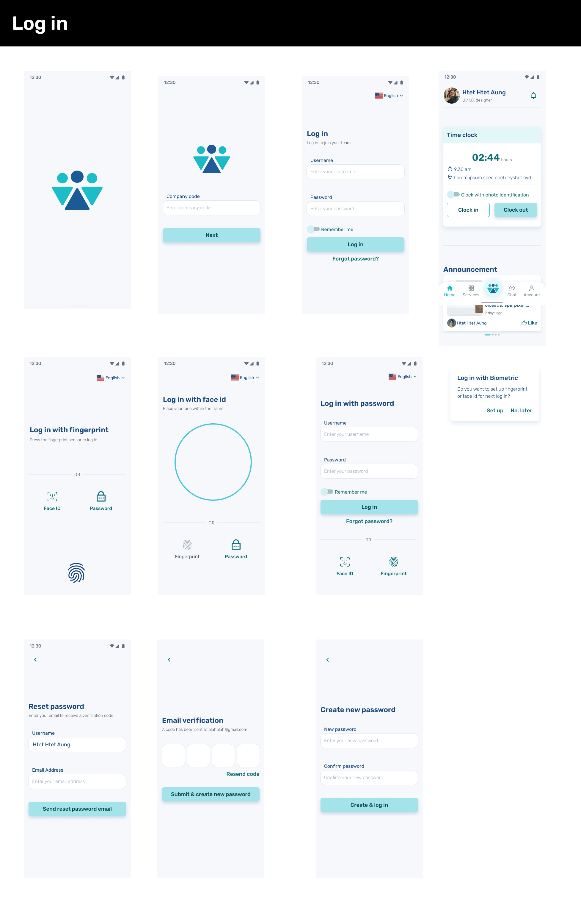 Login and Biometric Setup