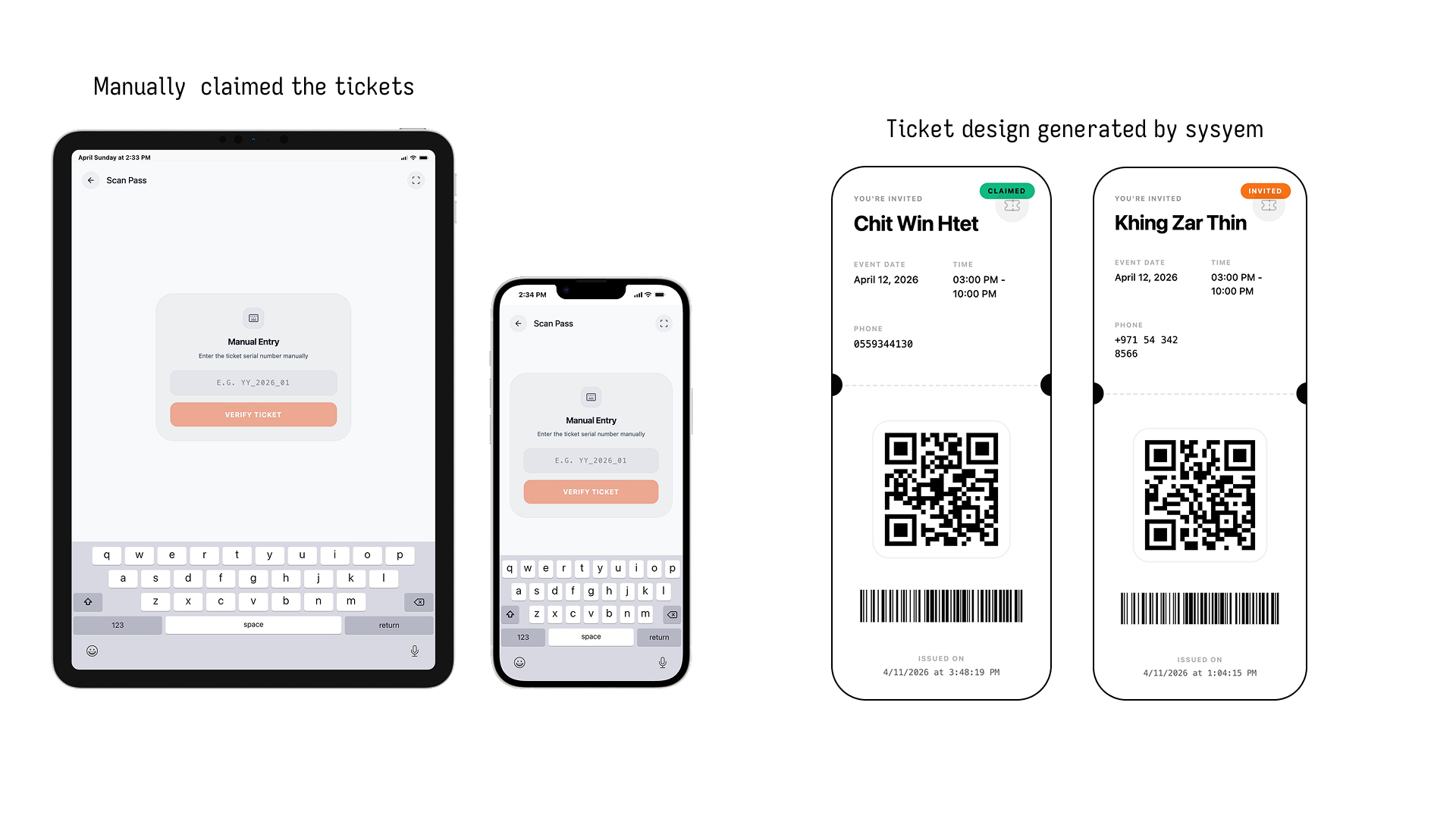 Manual Claim & Ticket Design